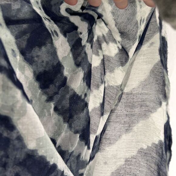 Chico's Blouse Top Women's S/M Blue Sheer Round Neck Slit Sleeve Pullover - Picture 7 of 12